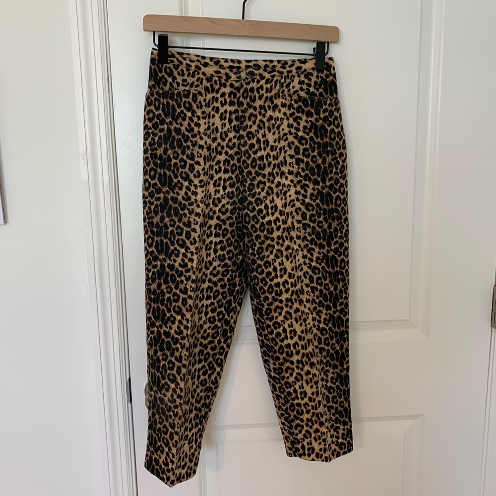 Vintage Leopard Print Cropped Pants
